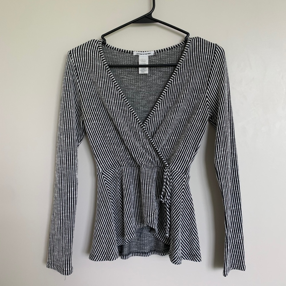 Lonn sleeve striped wrap top